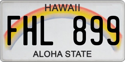 HI license plate FHL899