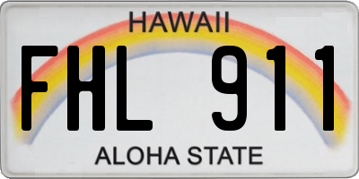 HI license plate FHL911