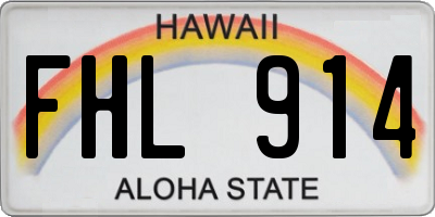 HI license plate FHL914