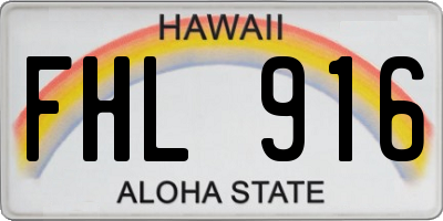 HI license plate FHL916