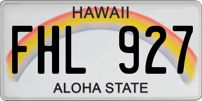 HI license plate FHL927