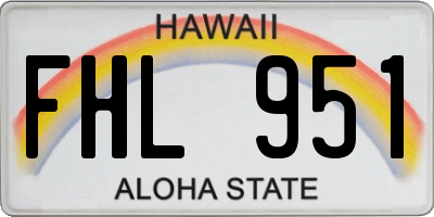 HI license plate FHL951