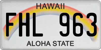 HI license plate FHL963