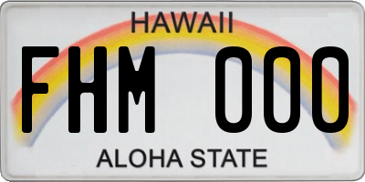 HI license plate FHM000