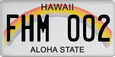 HI license plate FHM002