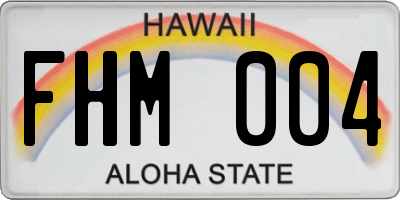 HI license plate FHM004