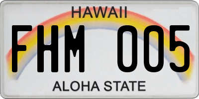 HI license plate FHM005