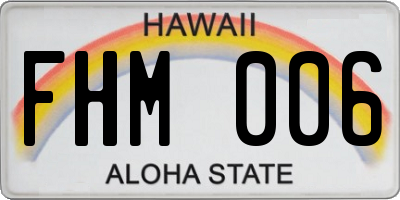 HI license plate FHM006