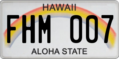 HI license plate FHM007