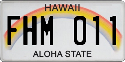 HI license plate FHM011