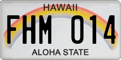 HI license plate FHM014