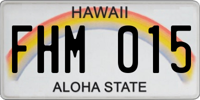 HI license plate FHM015