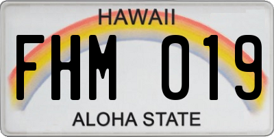 HI license plate FHM019