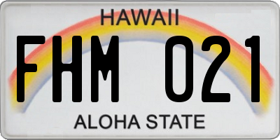 HI license plate FHM021