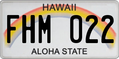 HI license plate FHM022