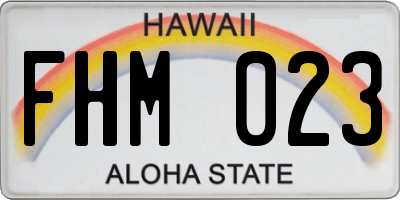 HI license plate FHM023