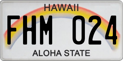 HI license plate FHM024