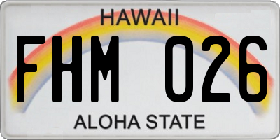 HI license plate FHM026