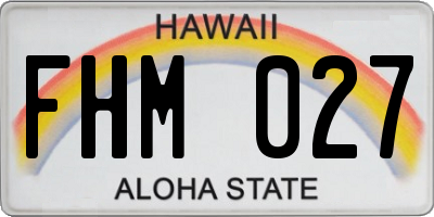 HI license plate FHM027