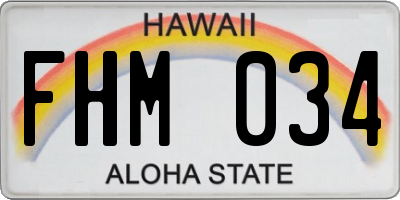 HI license plate FHM034