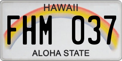 HI license plate FHM037