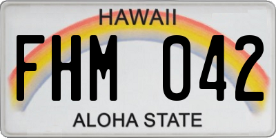 HI license plate FHM042