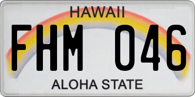 HI license plate FHM046