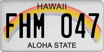 HI license plate FHM047