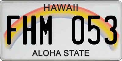 HI license plate FHM053