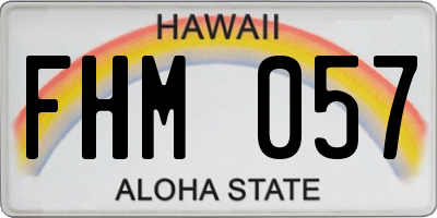 HI license plate FHM057