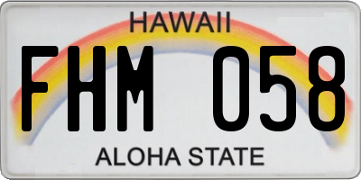 HI license plate FHM058