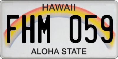 HI license plate FHM059