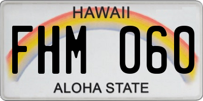 HI license plate FHM060