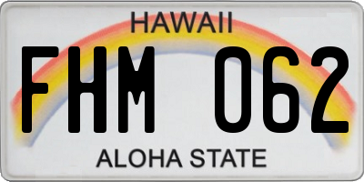 HI license plate FHM062