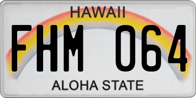 HI license plate FHM064