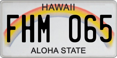 HI license plate FHM065