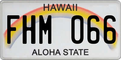 HI license plate FHM066