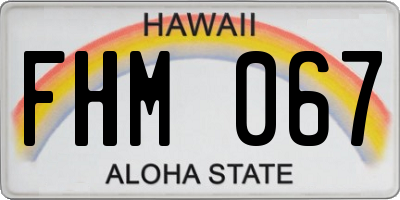 HI license plate FHM067