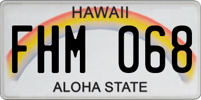 HI license plate FHM068