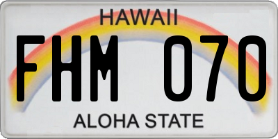 HI license plate FHM070