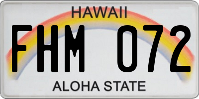HI license plate FHM072