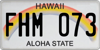 HI license plate FHM073