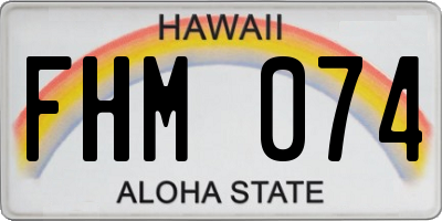 HI license plate FHM074