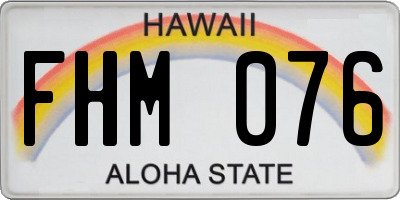 HI license plate FHM076