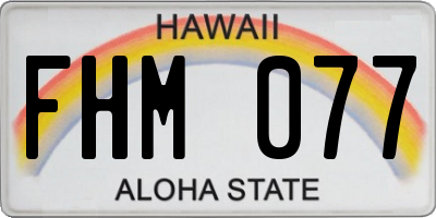 HI license plate FHM077