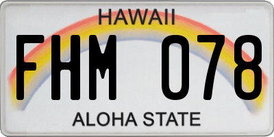 HI license plate FHM078