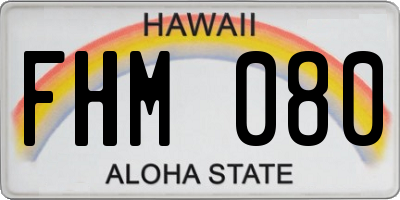 HI license plate FHM080