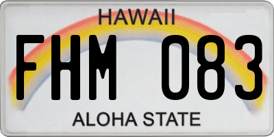 HI license plate FHM083