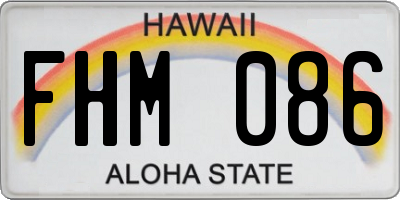 HI license plate FHM086