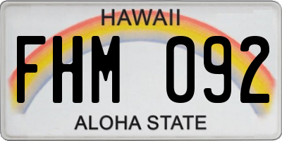 HI license plate FHM092